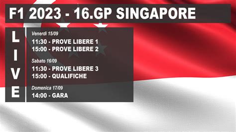 orari gp f1 singapore